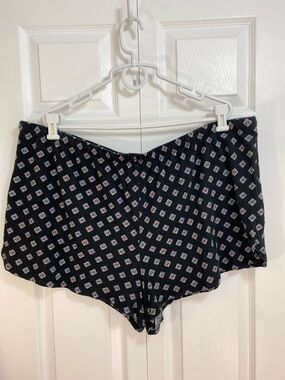 4 for $25 - 100% Cotton Secret  Treasures Geo Print Black Pajama Shorts, 3X